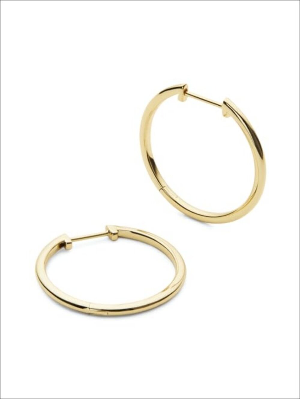 14K Gold Plated Hoop Earrings Hypoallergenic Hinged Hoop